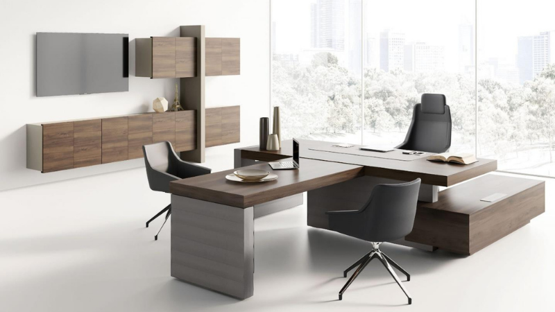 Wood and Leather Table